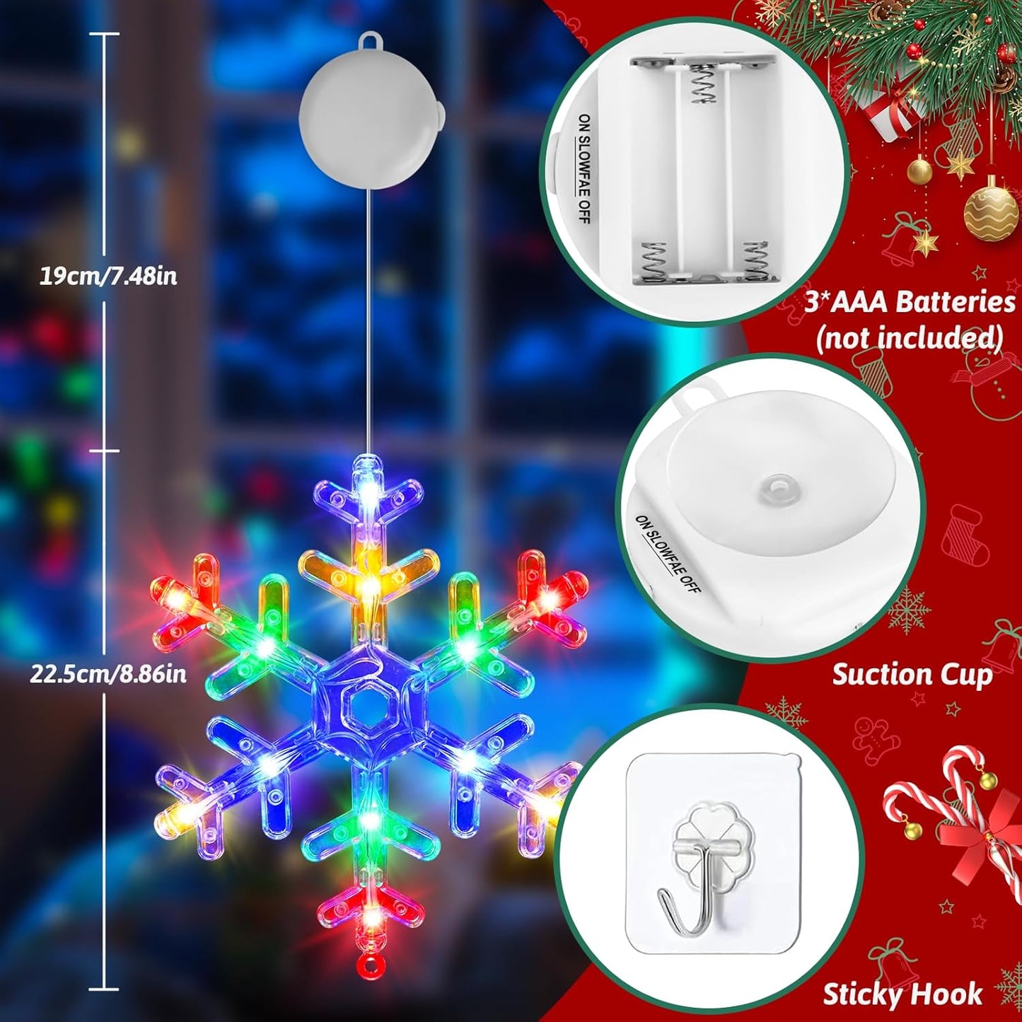 LED Weihnachtsbeleuchtung Schneeflocken & Elch, Rgb Schneeflocken & Elch