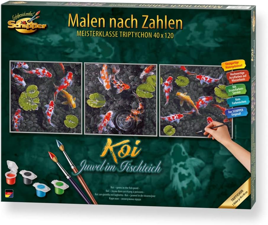 Malen nach Zahlen - Koi Juwel im Fischteich