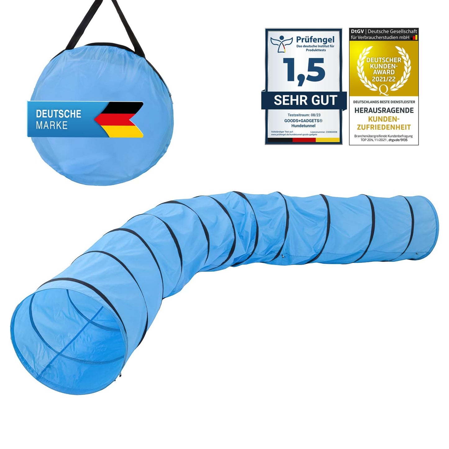 Agility-Hundetunnel mit Transporttasche, 500 cm - Tunnel