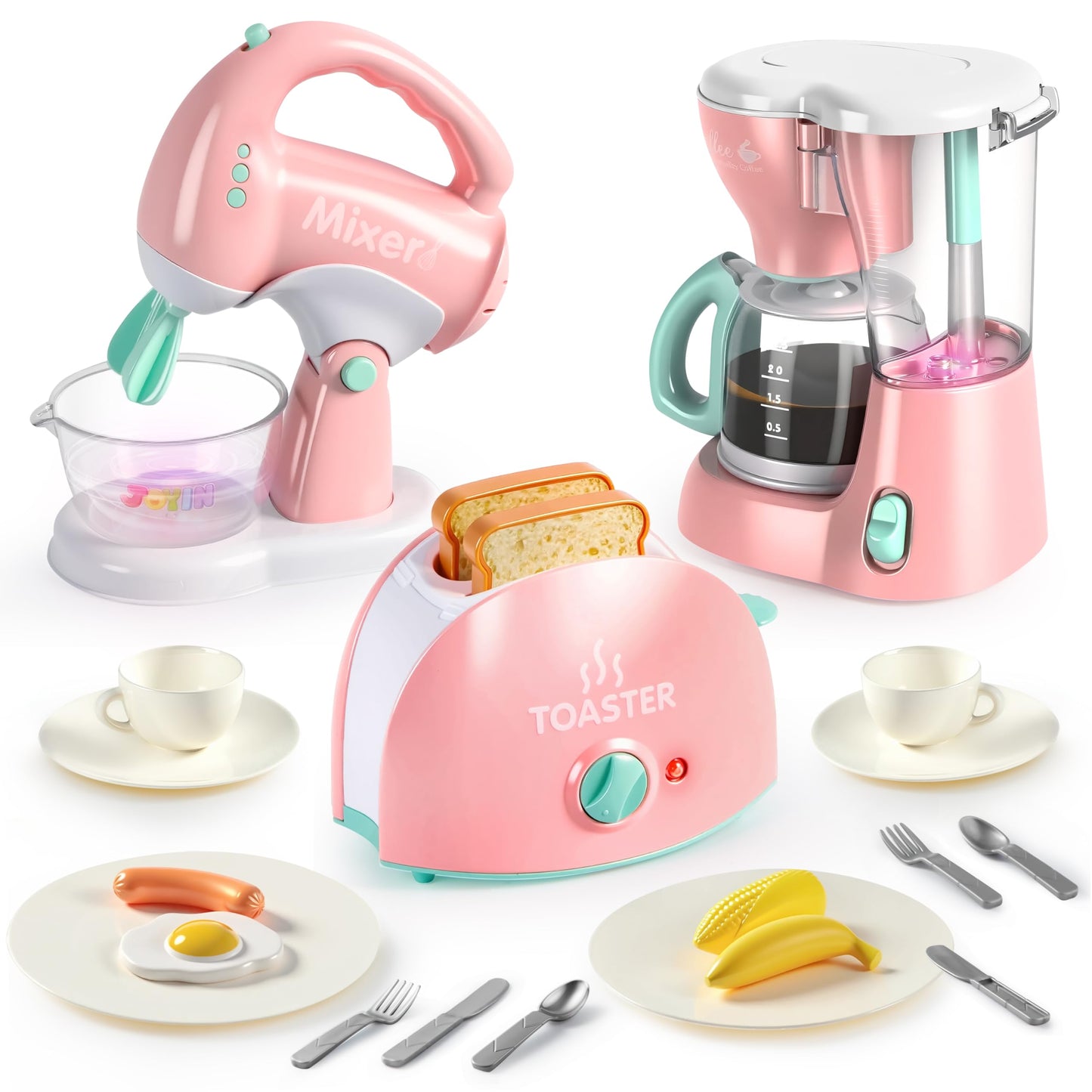 Küchenmaschinen-Set mit Licht & Sound, Pink