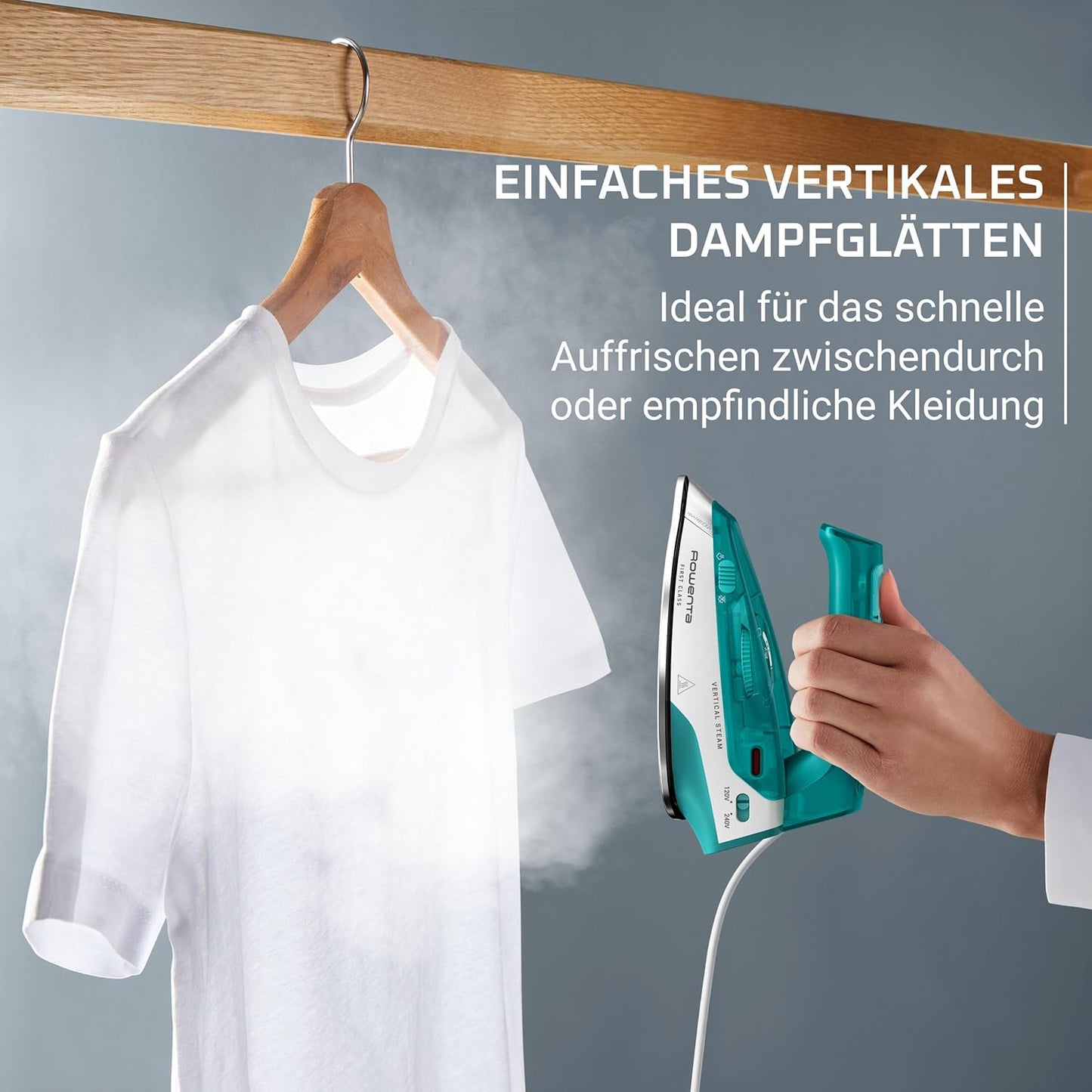 Klappbares Reise-Dampfbügeleisen, Reise / Weiss Petrol