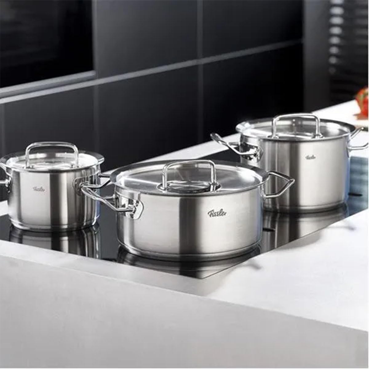 Original-Profi Collection Topfset, 4-teilig, 4-teilig; 3 Kochtöpfe, 1 Stielkasserolle