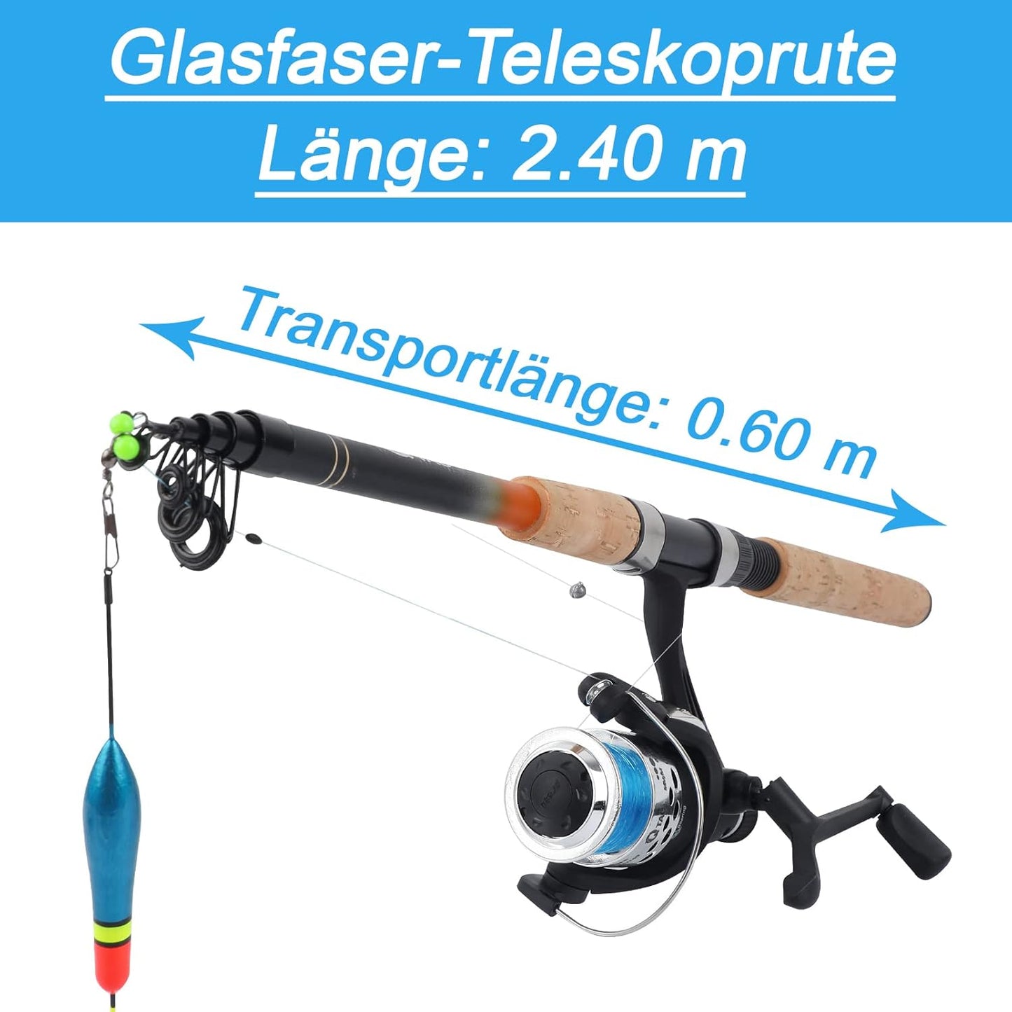 Angel-Set, Länge Teleskoprute: 240 cm
