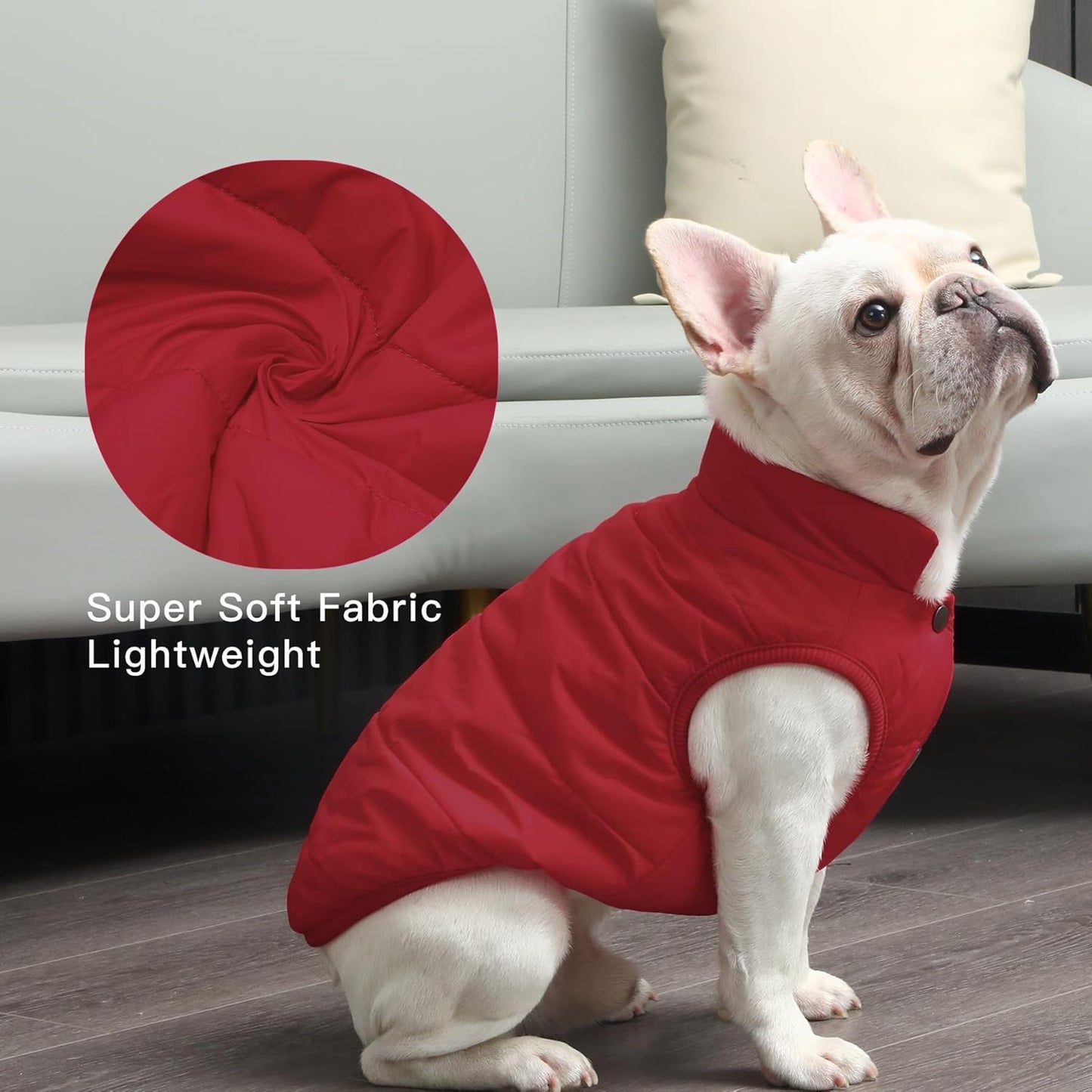 Mit Fleece gefütterte Hundejacke für kaltes Wetter, M Rot