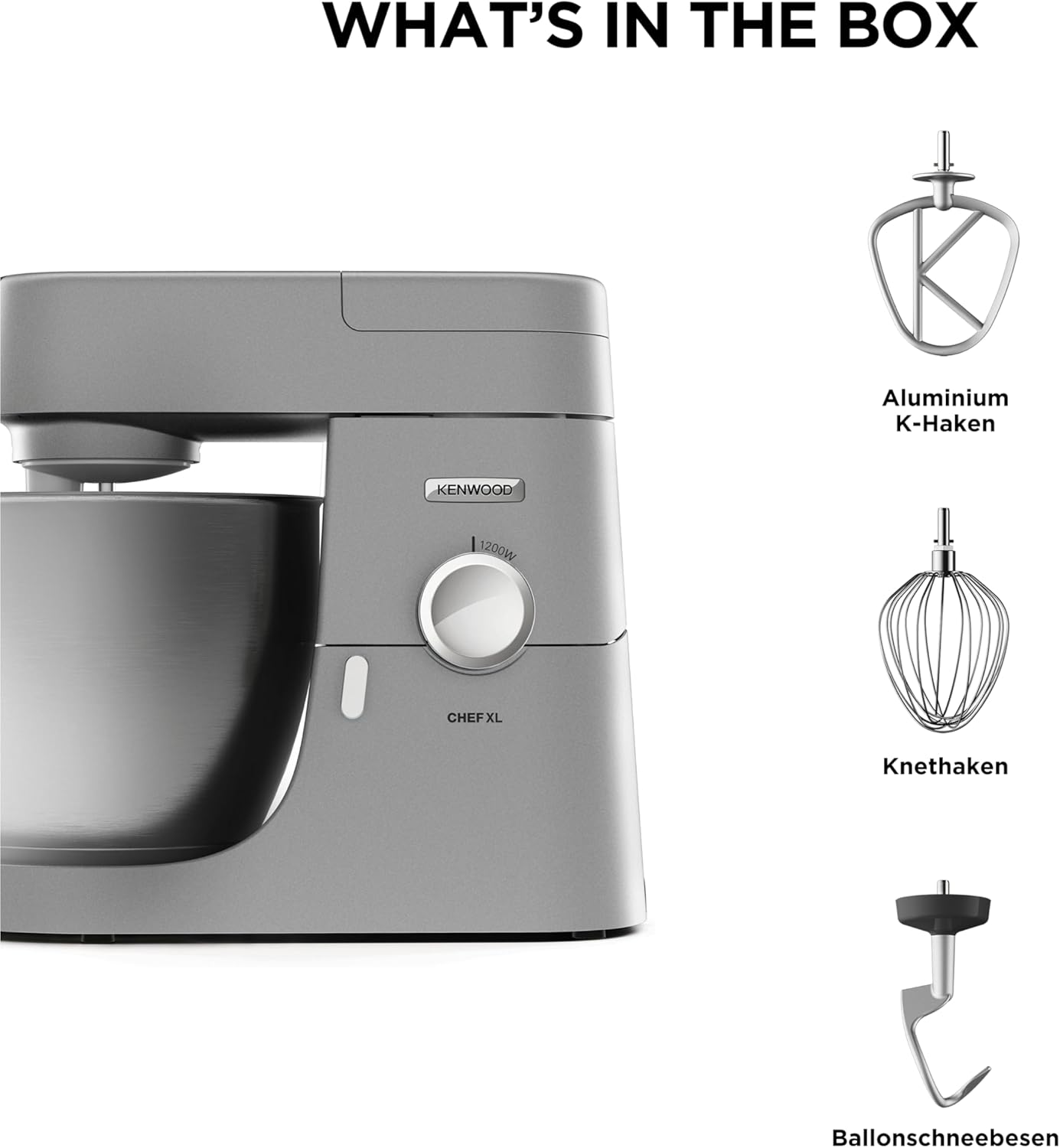 Chef XL KVL4100S Küchenmaschine, silberne 6,7L Schüssel