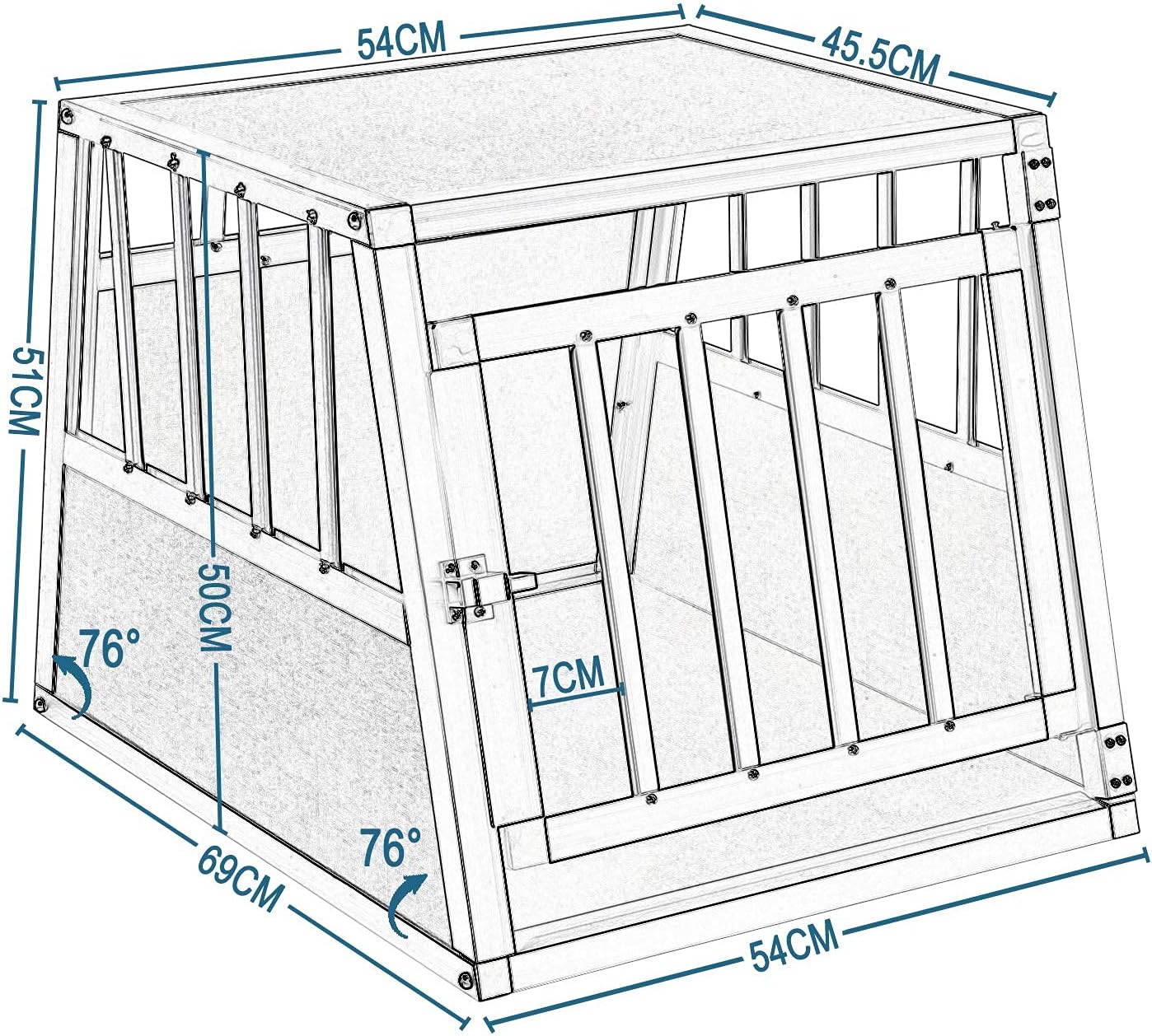 Hundetransportbox mit Sicherheitsverschluss, Grau