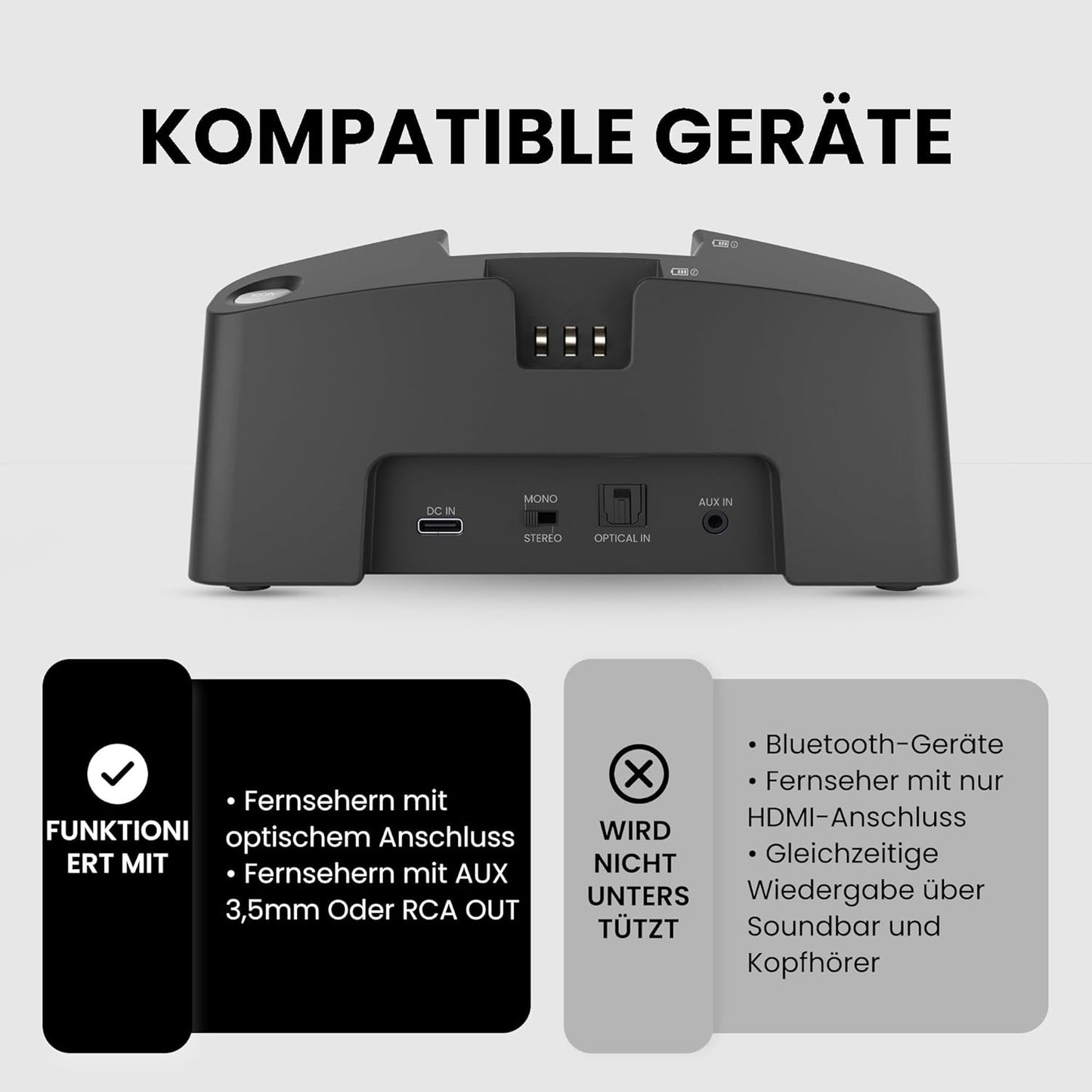 Funk-Kopfhörer HT381 mit HF-Sender und Balanceanpassung