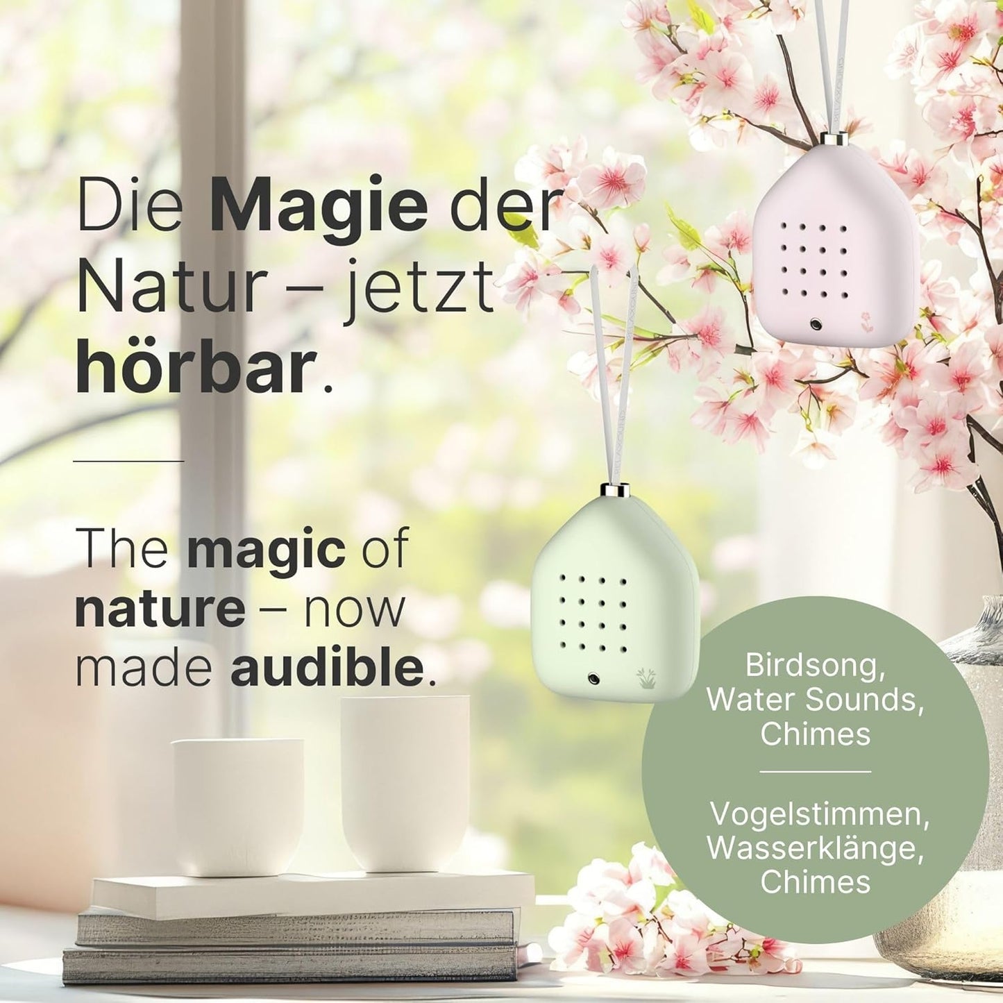 Lily Bells Klanghänger mit Bewegungsmelder, Pastell-grün