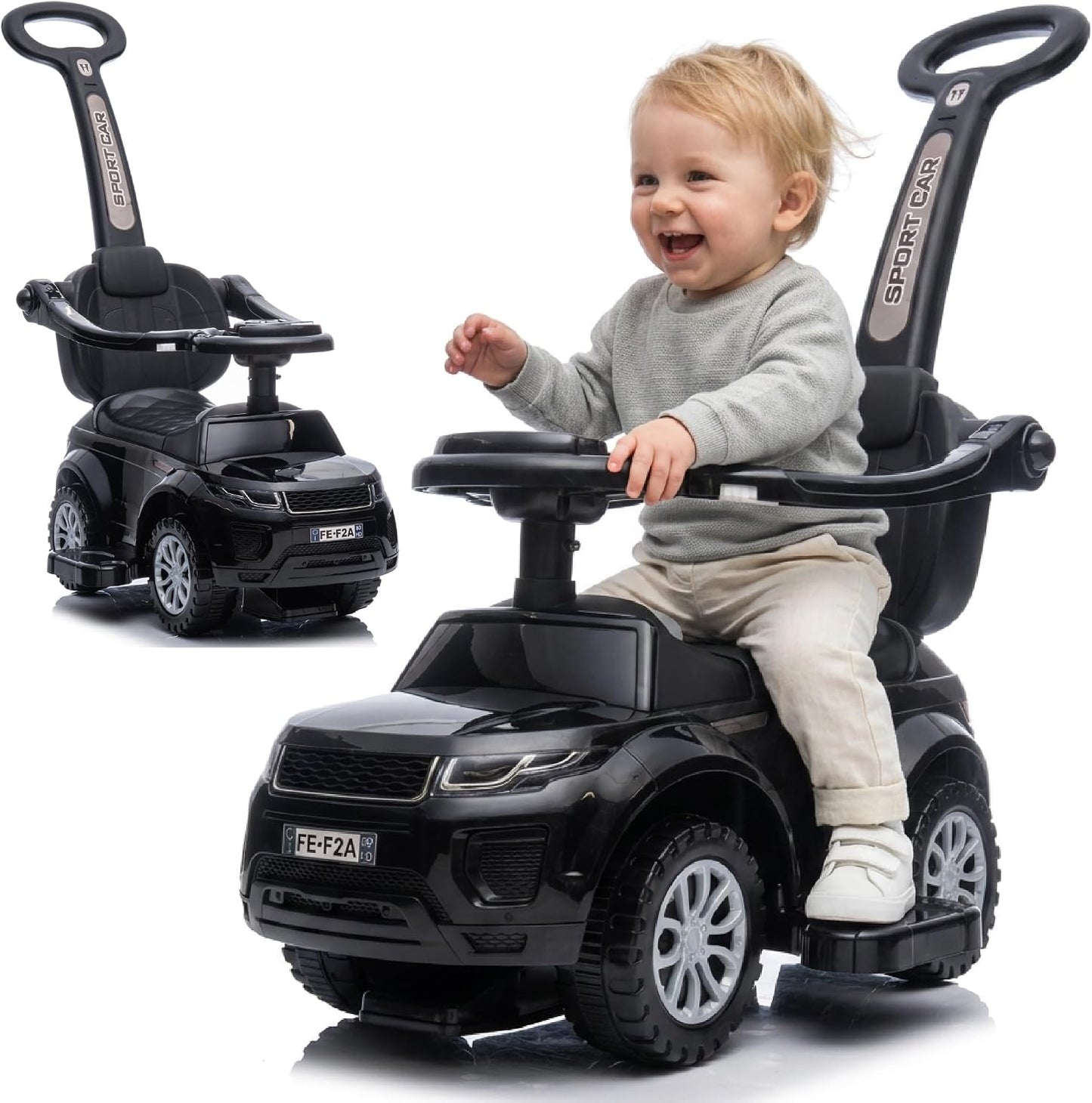 Schiebe- und Rutschauto, Schwarz