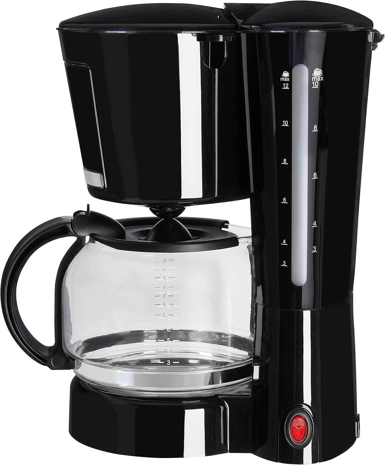 Filterkaffeemaschine für 12 Tassen, Schwarz-inoxlook Bis zu 12 Tassen 870 Watt 1 Thermoskanne