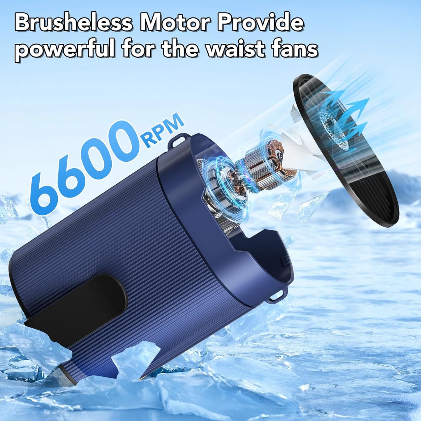 Tragbarer Akku-Ventilator Y1 mit Clip und 4 Stufen, Y1-blau