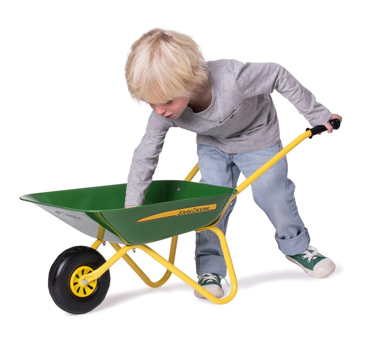 John Deere Kinderschubkarre, Metallschüssel Grün (Dunkel)