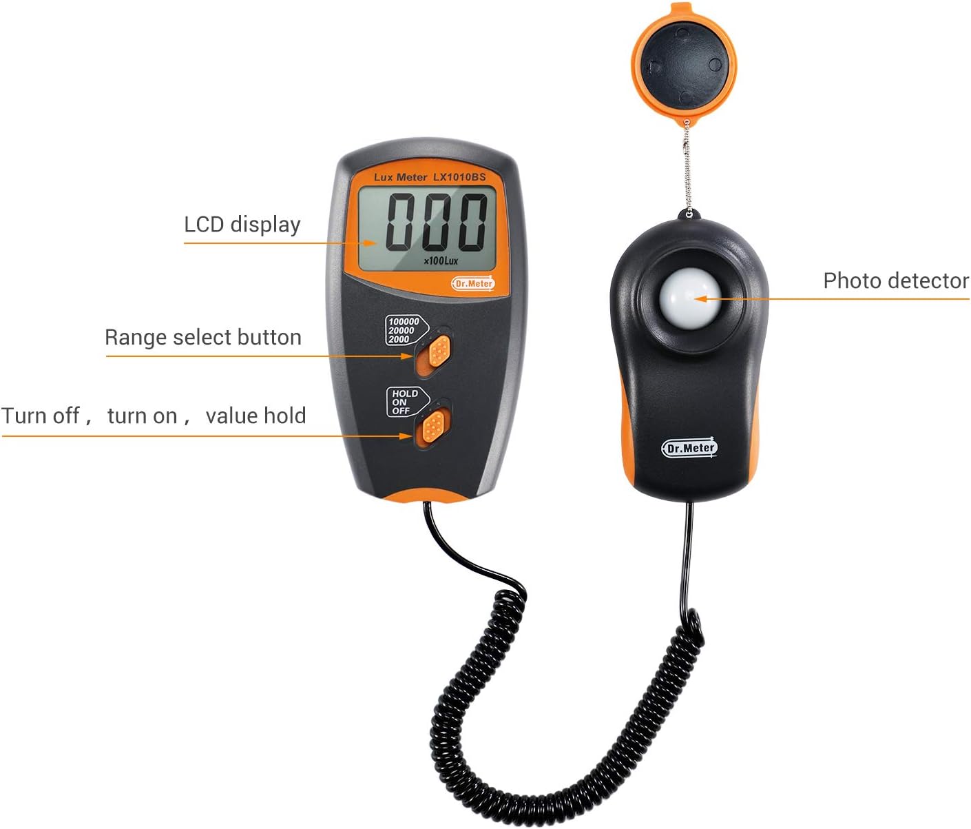Digitales Luxmeter mit LCD-Anzeige bis 100.000 Lux