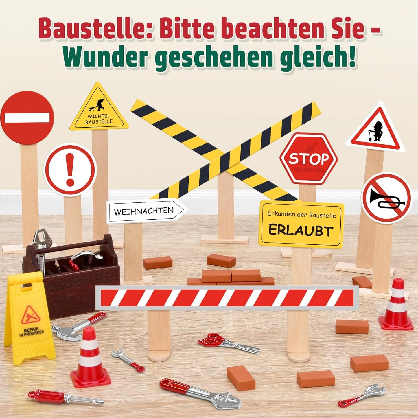 43-teiliges Wichtel Zubehör-Set Weihnachten, B-Stil