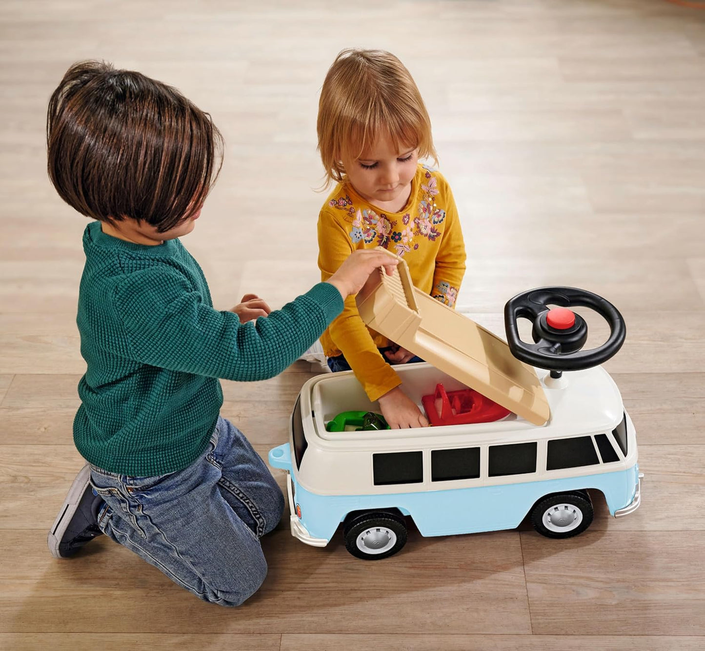 2-in-1 Rutschauto VW T1 mit Hupe