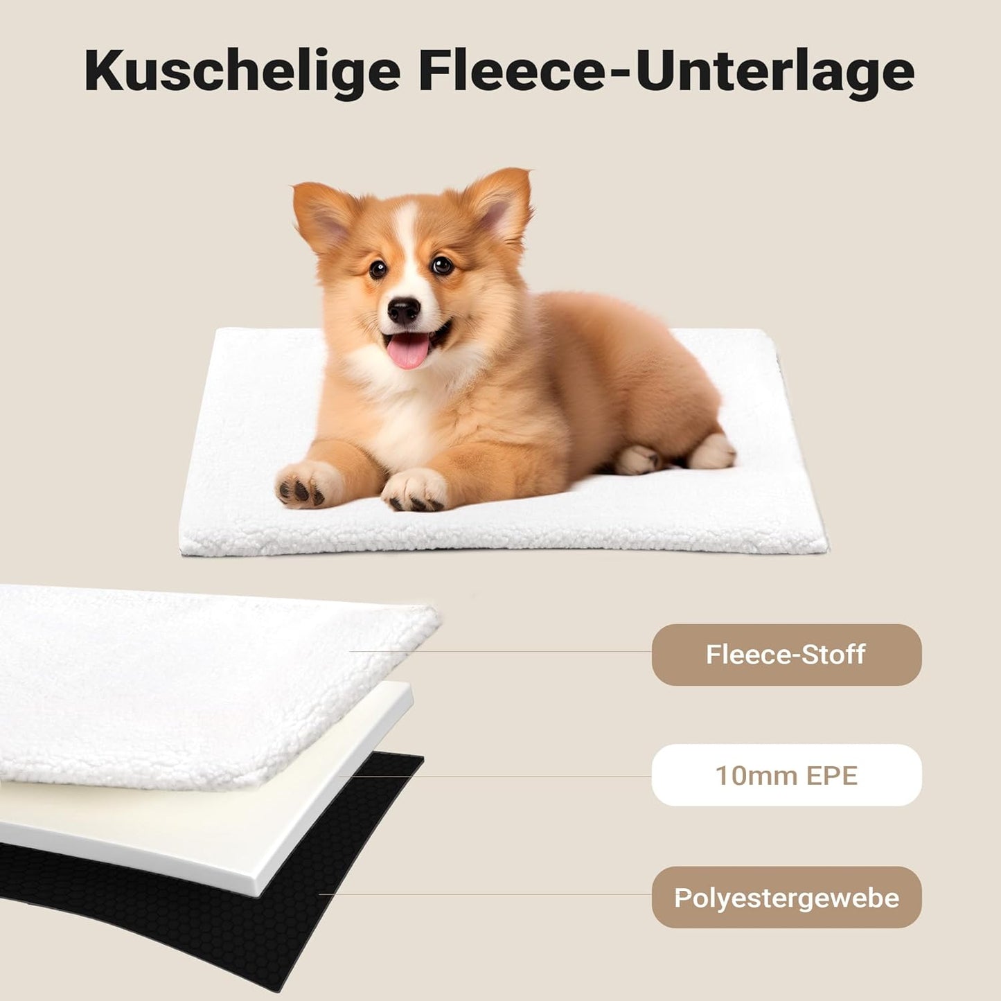 Faltbare Transportbox für Haustiere mit Kissen (Grösse M), L 58 x B 46 x H 53 cm