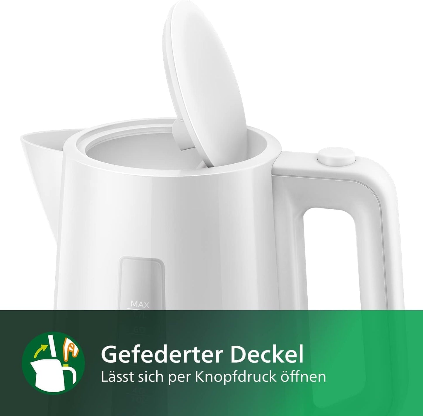 Wasserkocher 1.7 L mit Kontrollanzeige, HD9318/00, White