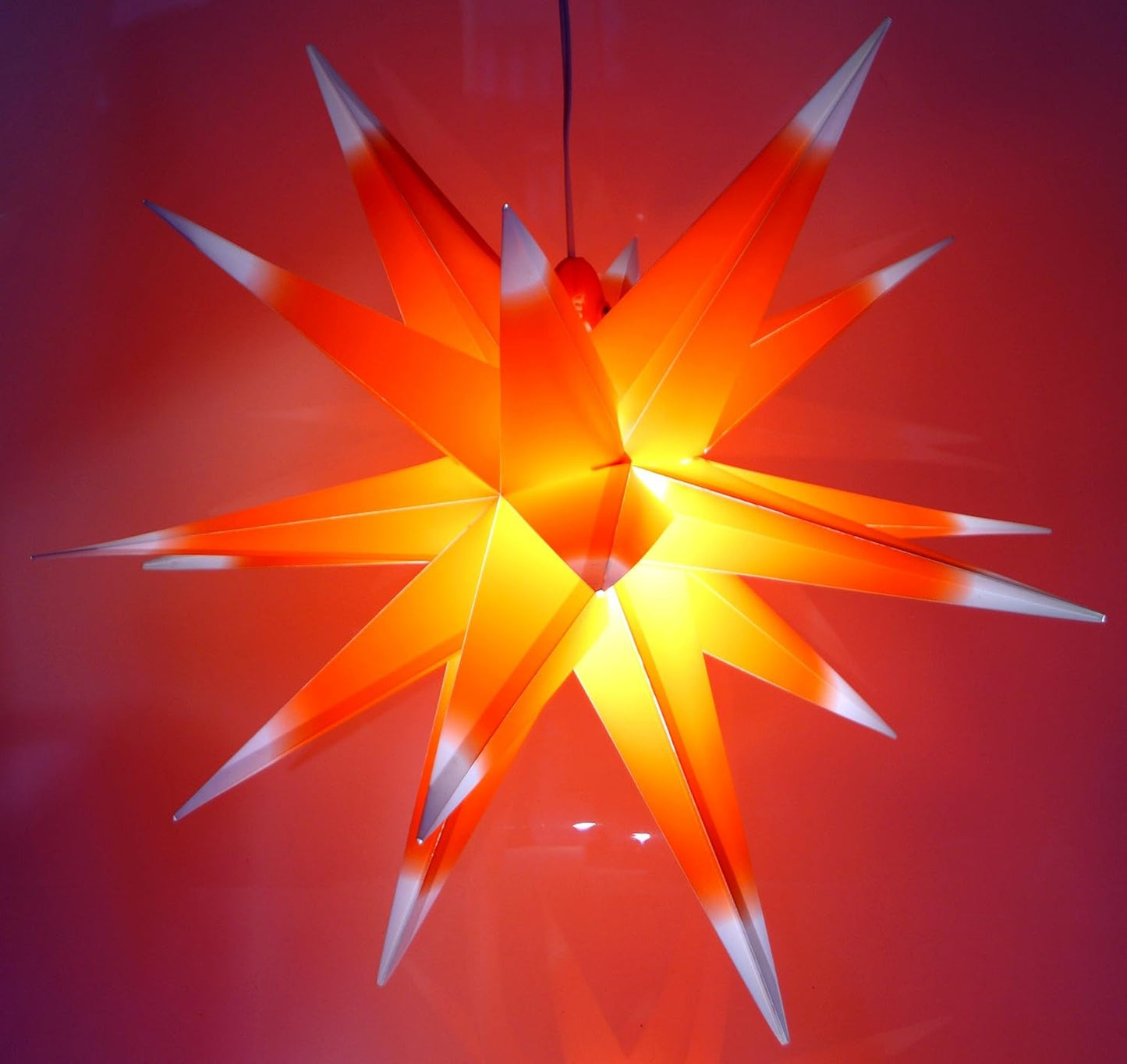 3D Faltstern, Ø 55 Cm Trafo Rot/Weiss