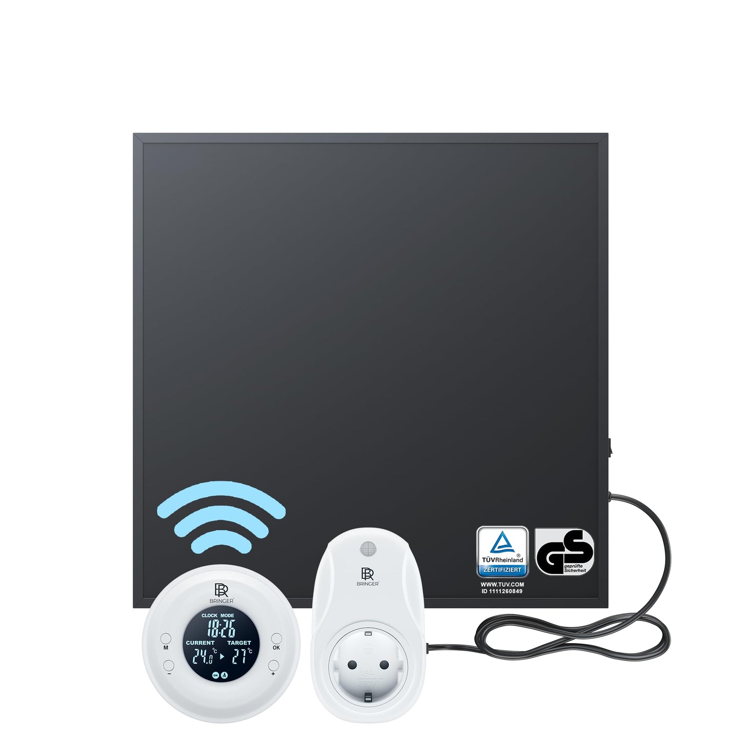 Infrarotheizung BRTF mit Thermostat und Fernbedienung, Schwarz - Brtf Thermostat 300 Watt