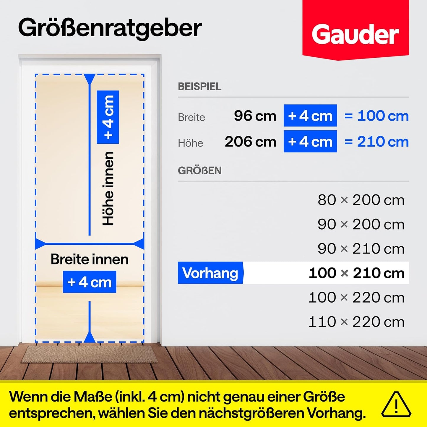 Magnetischer Fliegengitter-Vorhang für Balkontüren, 100 x 210 cm