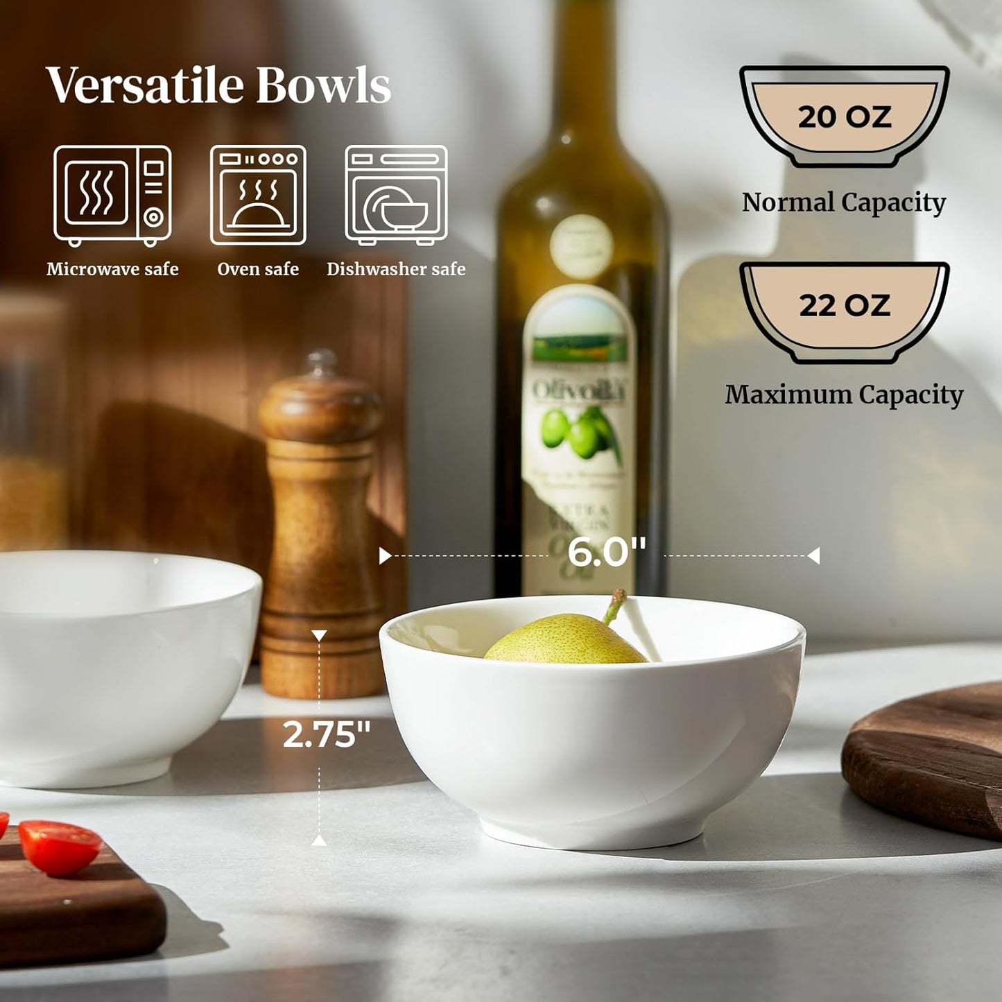 4er-Set Müslischalen, 650ml Weiß-4er Set