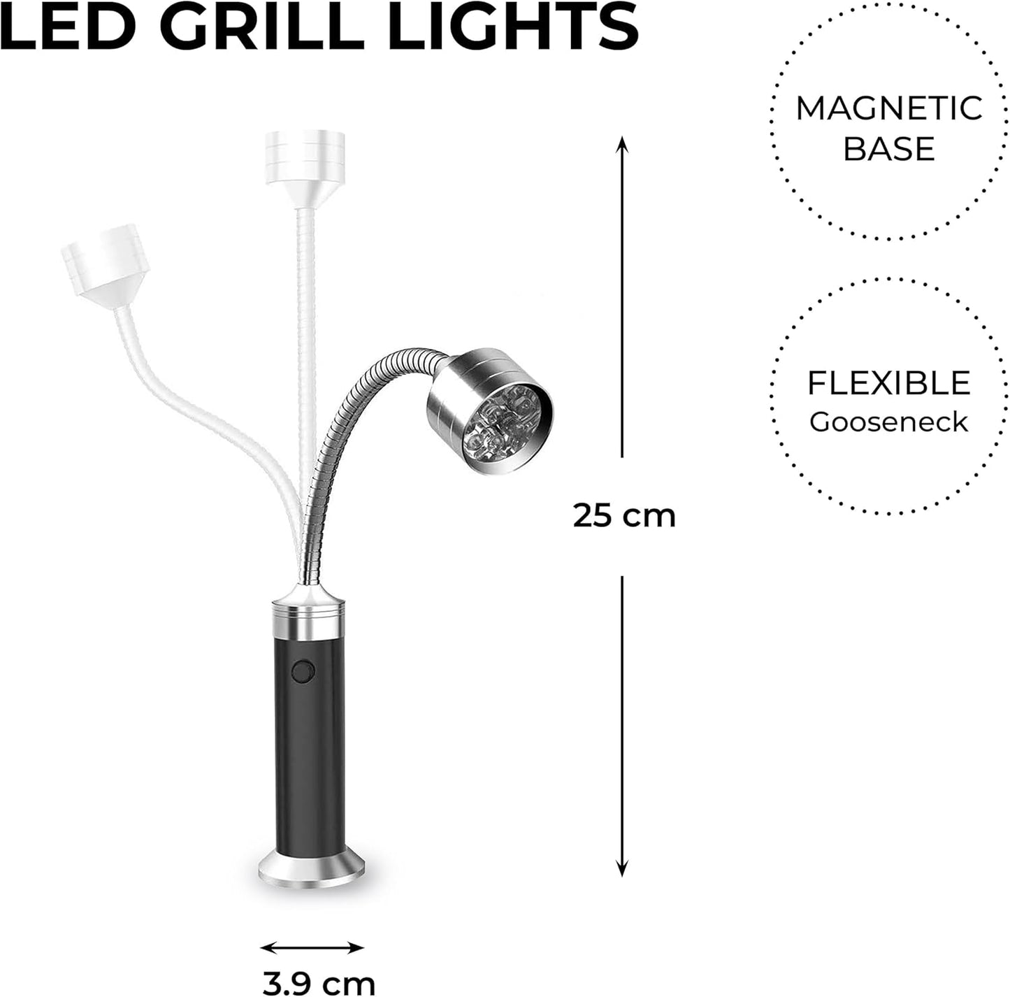 2-teiliges Grillleuchten-Set mit Magnetfuss