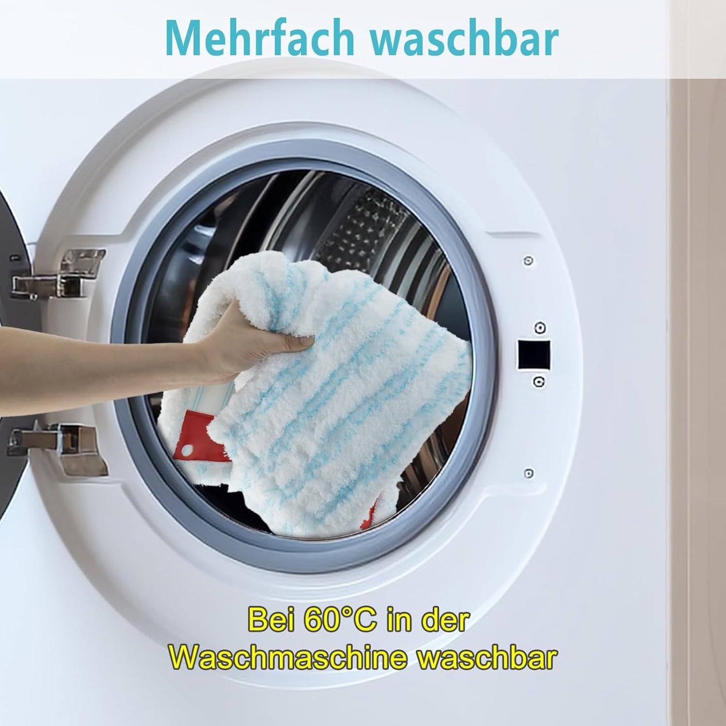 Ersatz-Wischbezüge für Bodenwischer (6 Stück), Blue&white-6