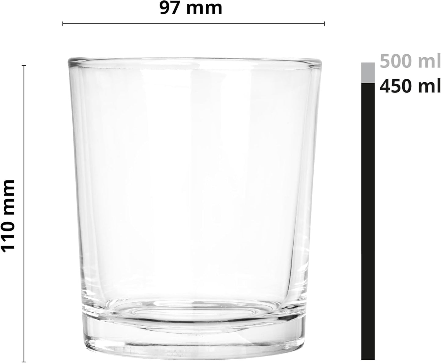 6-teiliges Kerzengläser-Set, 500 ml für DIY-Kerzen, 500 ml