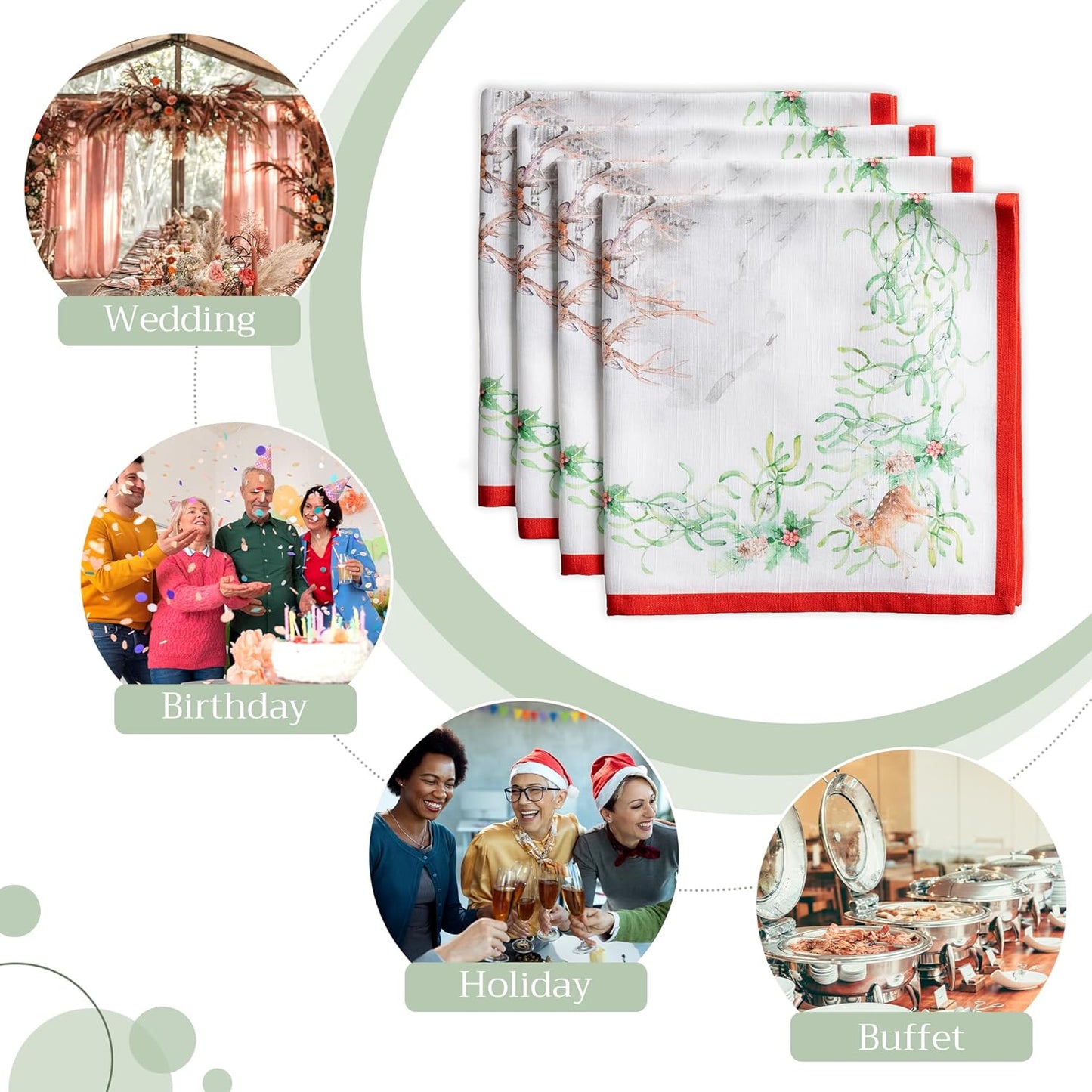 Stoffservietten-Set für Weihnachten, 24 - Christmas Tradition
