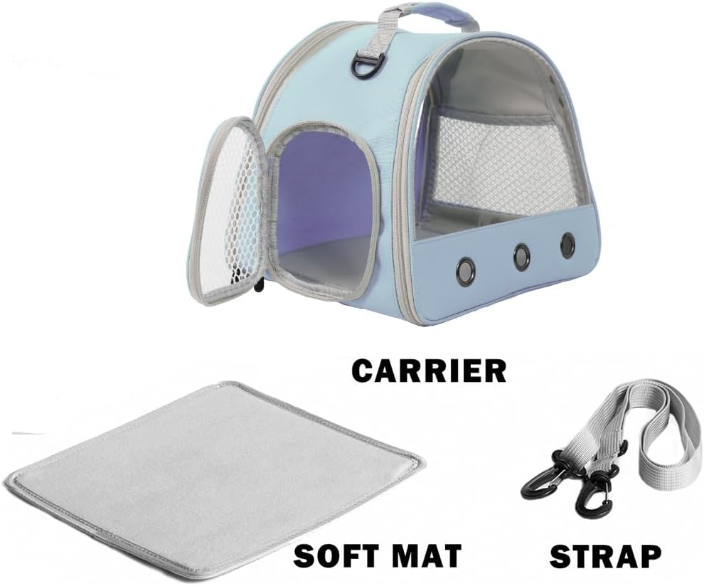 Rucksack mit Fenster für Kleintiere, blau Carrier TPU