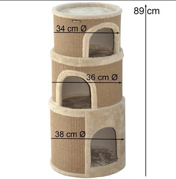 3-Etagen Kratzbaum-Spieltonne Luna, beige