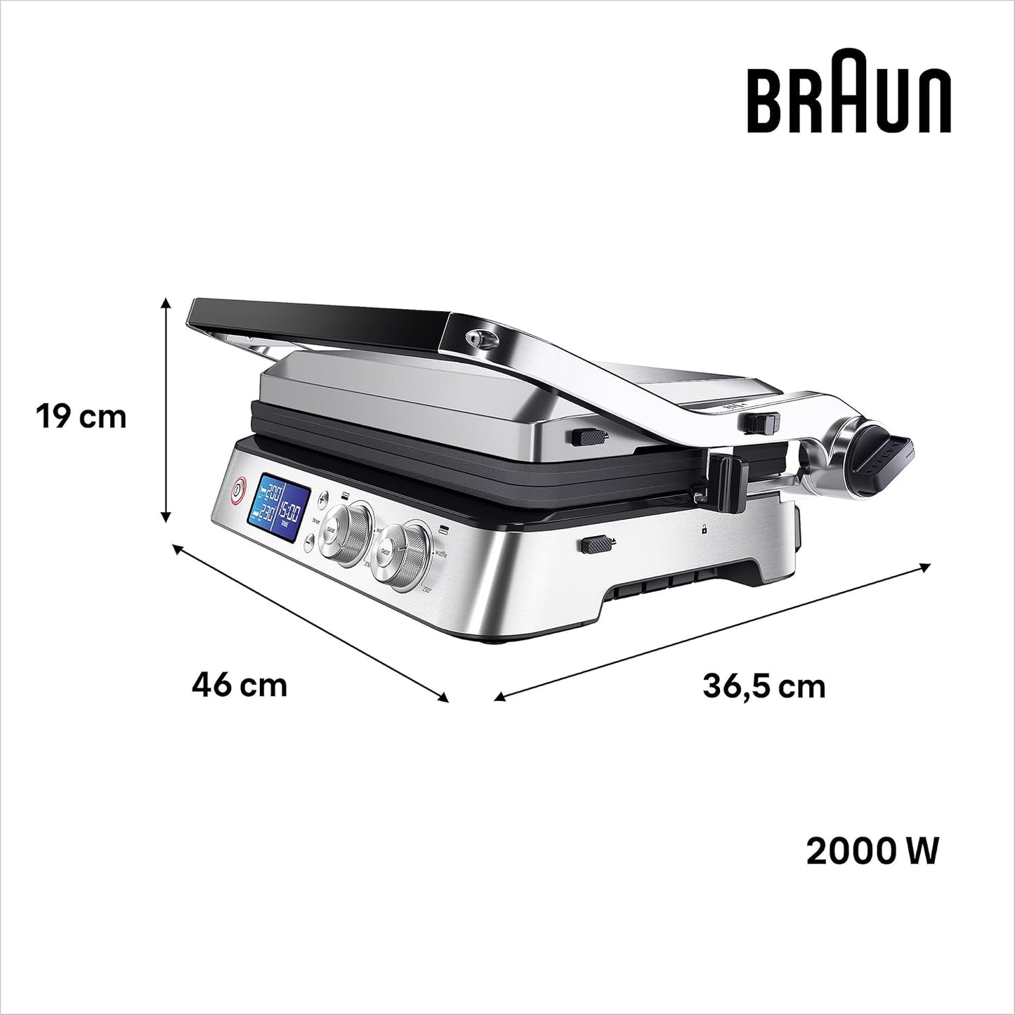 MultiGrill 9 mit Wechselplatten-Set, 2 Grill-/2 Plancha-/2 Waffel-Platten