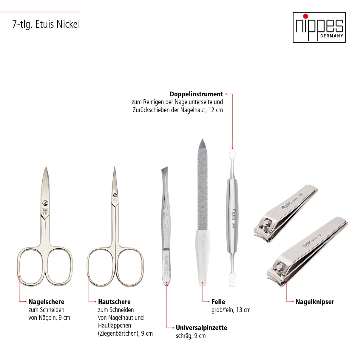 7-teiliges Maniküre-Set, 7-teilig