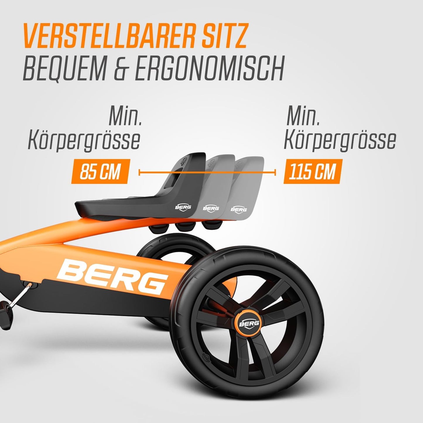 Kinder Go-Kart Tretfahrzeug ab 2 Jahren, Orange