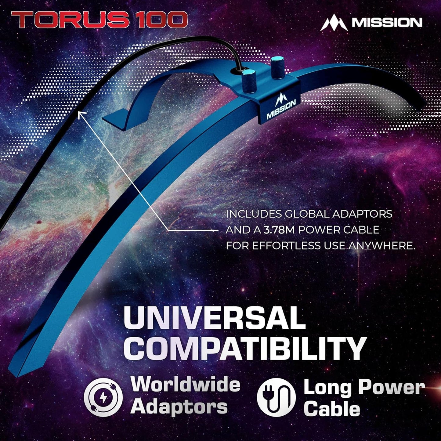 Torus 100 Dartscheibenbeleuchtung, Metallic-Blau