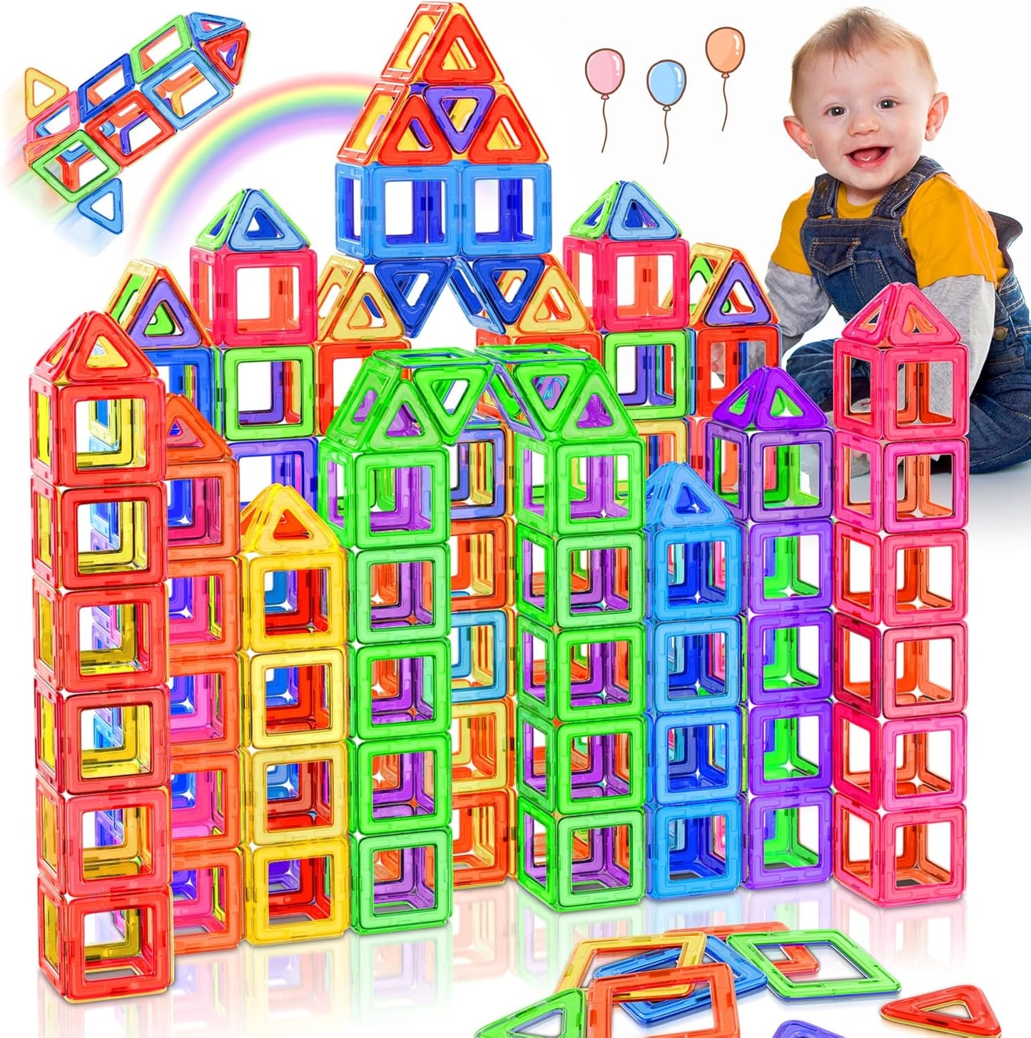 40-teiliges Magnetbausteine Set, Mehrfarbig