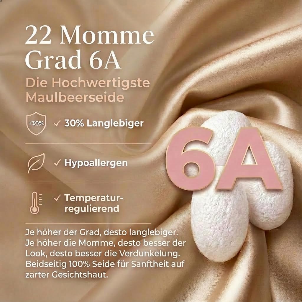 Seiden-Schlafmaske, Champagnerfarben