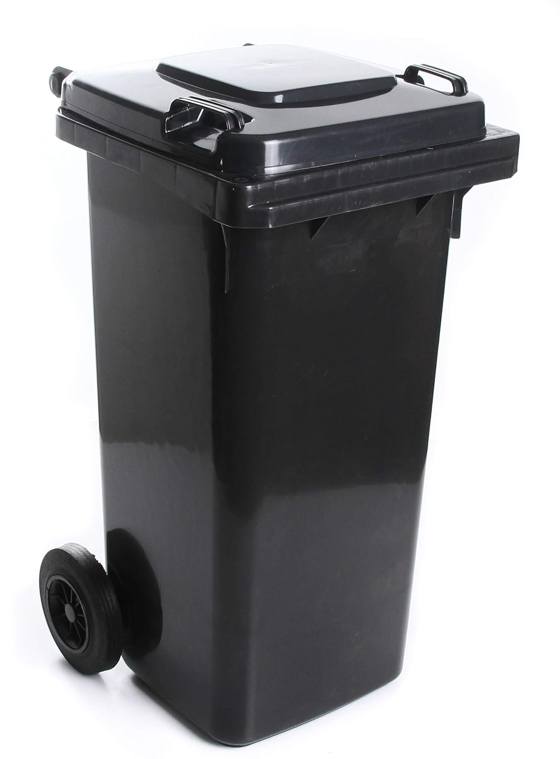 Mülltonne 120L mit Deckel und Rädern, Graphit
