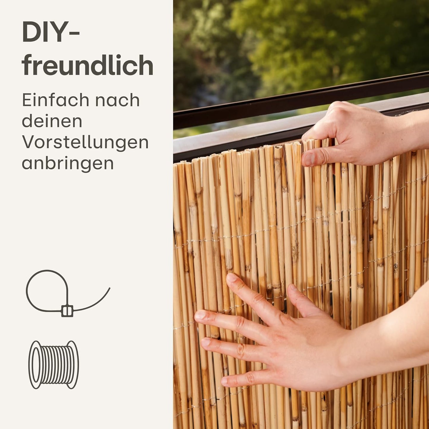 Schilfrohr Sichtschutzzaun für Balkon & Garten