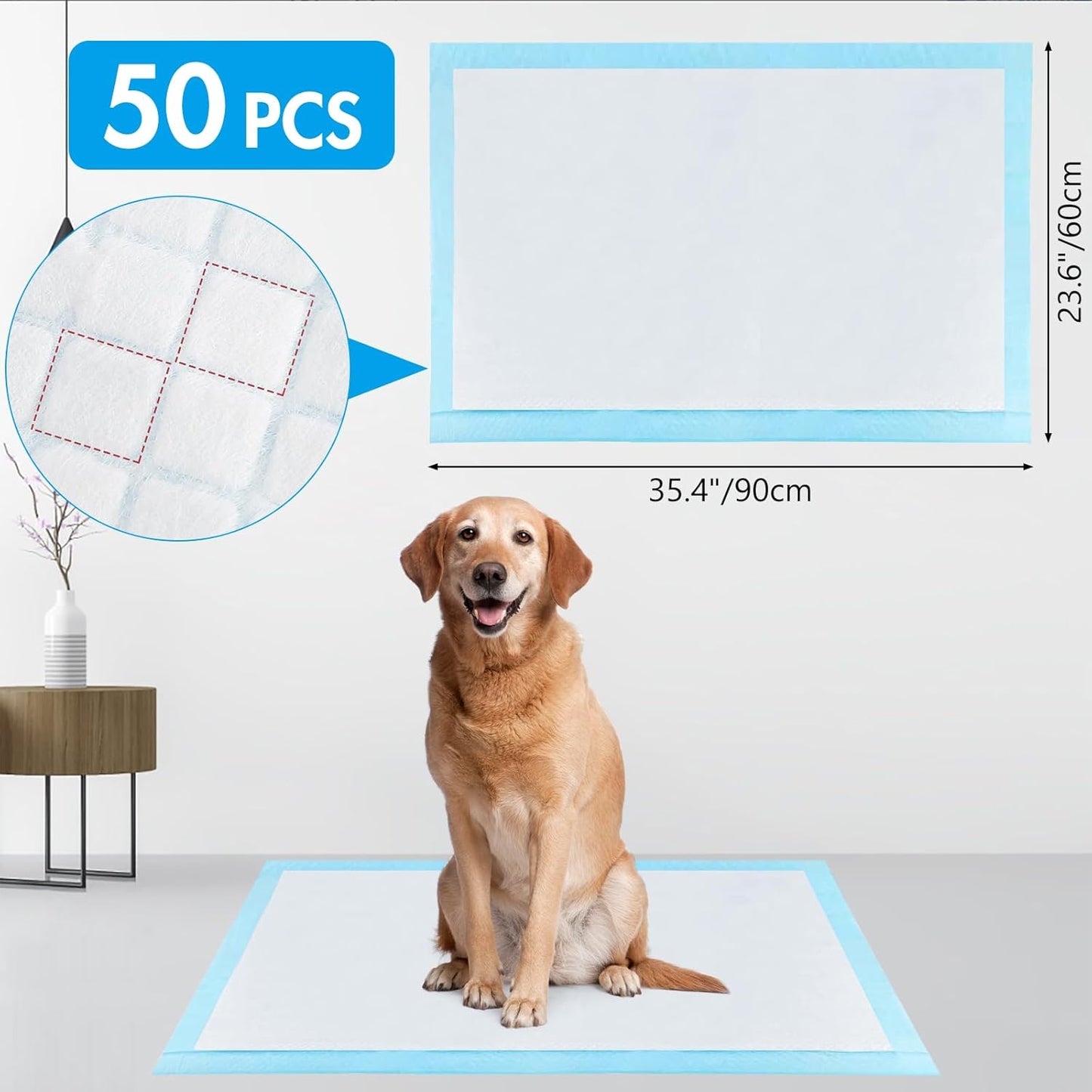 Trainingspads für Hunde und Welpen, 50 Stück, 60 X 90cm