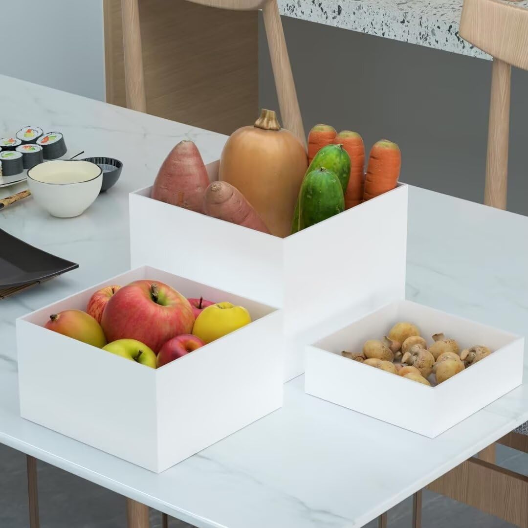 3-teiliges Buffetständer Set, 3 Weiss 6'' 7'' 8''
