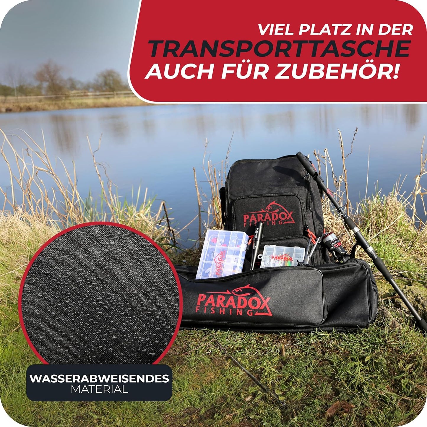 Teleskop-Angelset zum Spinnfischen, 2,1m 10-30g