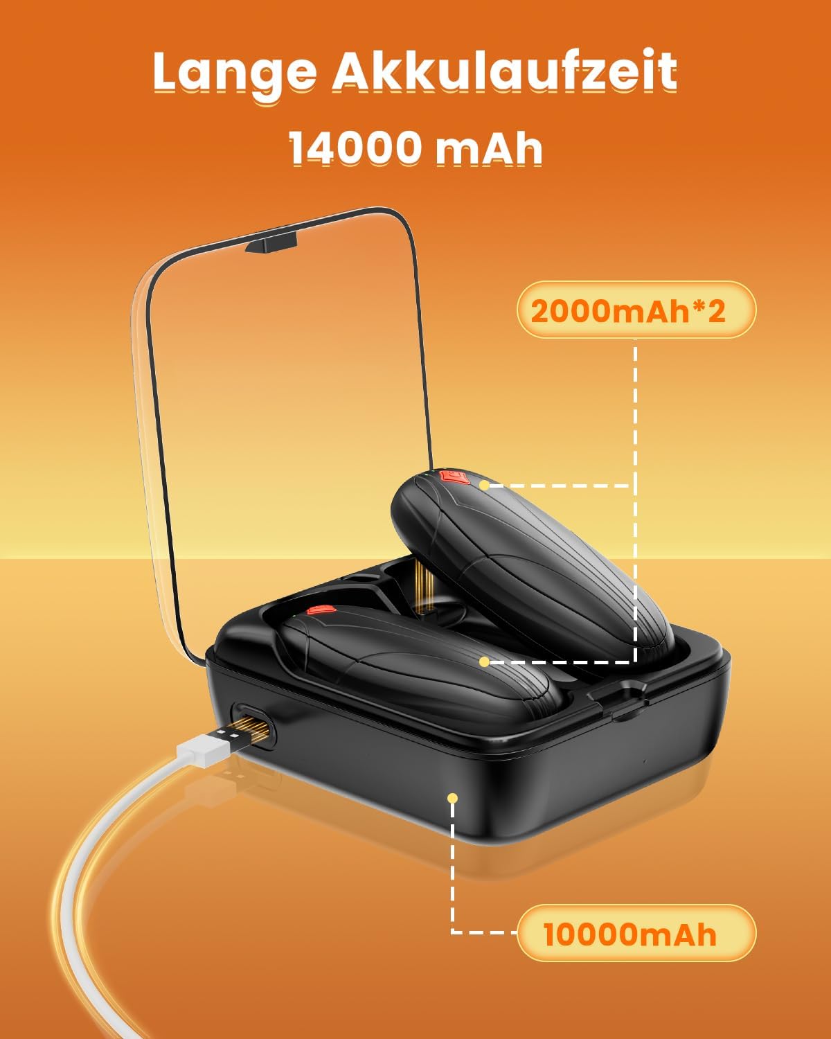 Elektrische Taschenwärmer (2 Stück), Sterne Schwarz