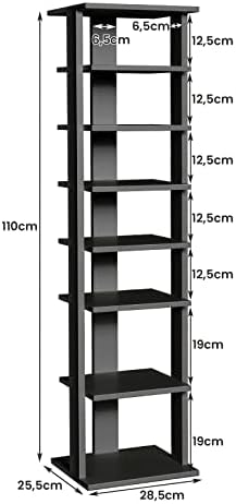 Vertikaler Schuhständer, Einzel Schwarz