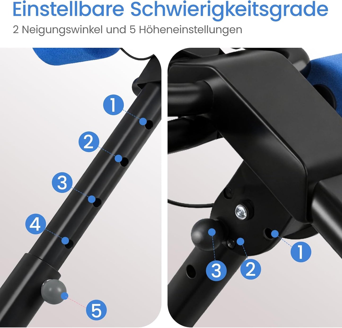 Bauchtrainer faltbar, Schwarz