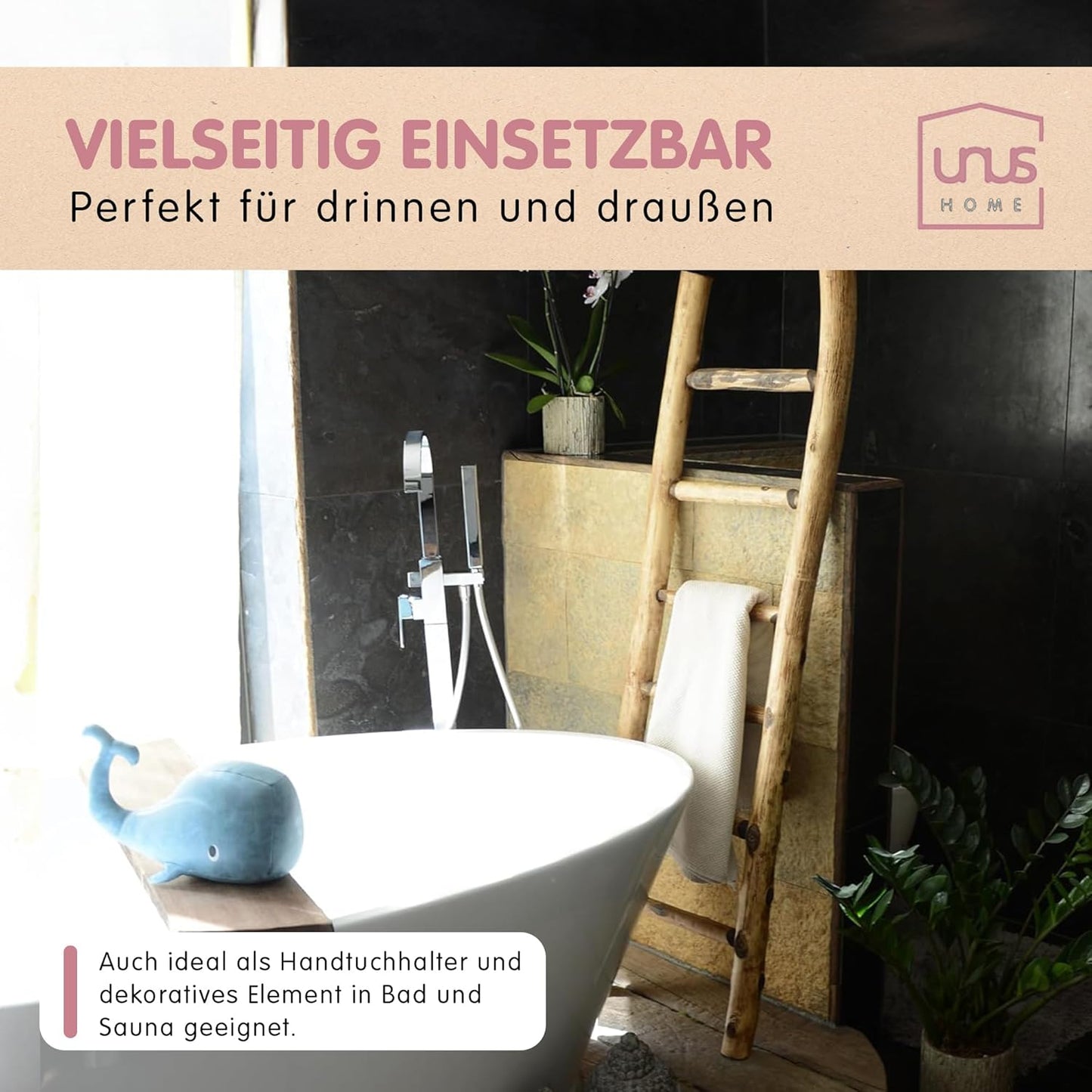 Handtuchleiter mit 6 Stufen, Old Look / 150 cm