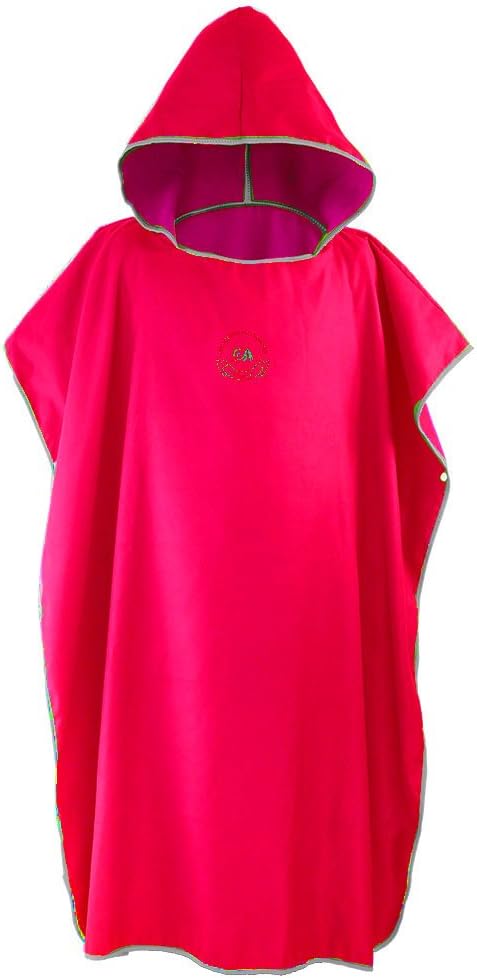 Surf Poncho mit Kapuze, Rubinrot