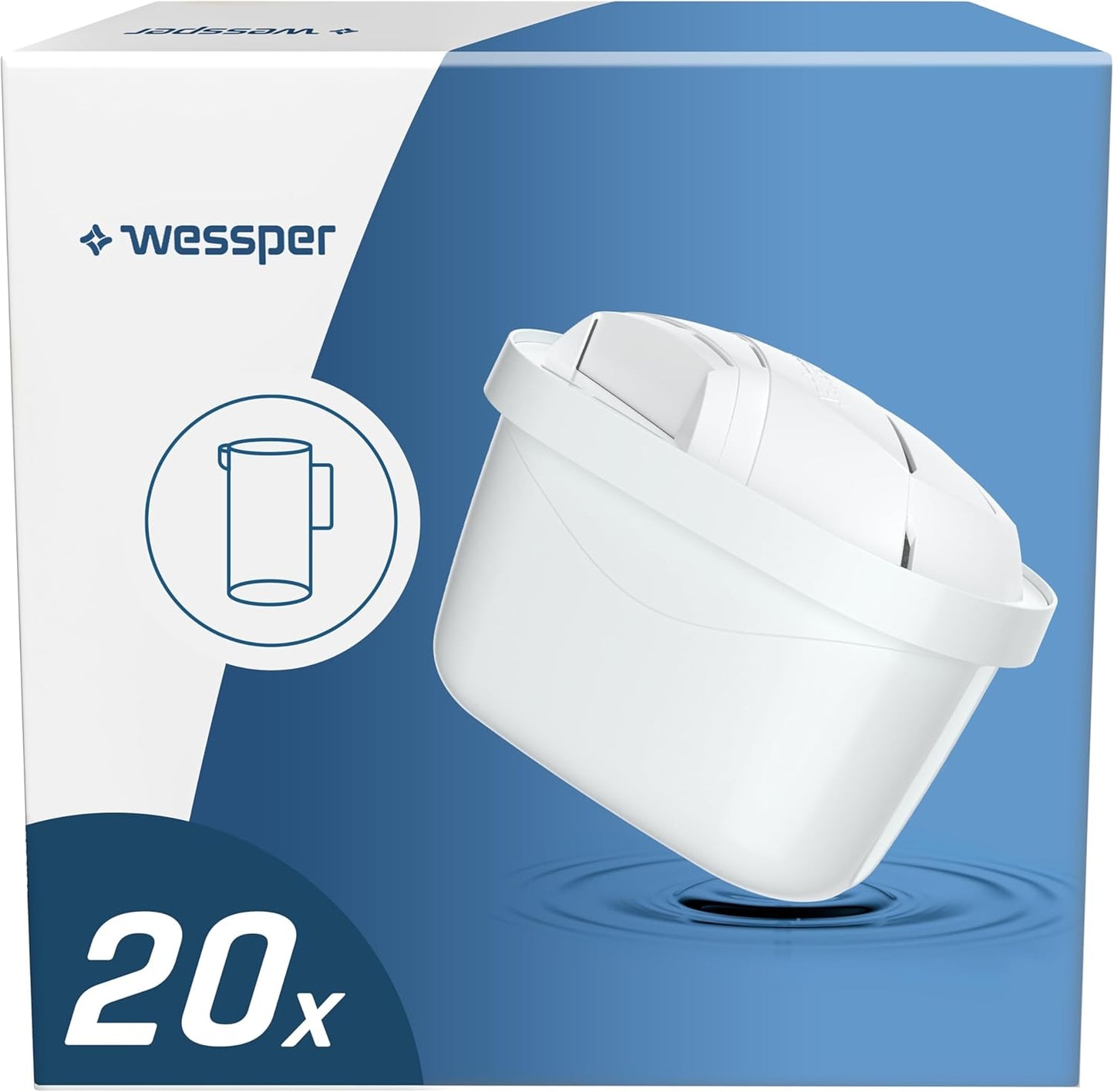 20-teiliges Wasserfilterkartuschen-Set mit Aktivkohle, 20 Stück
