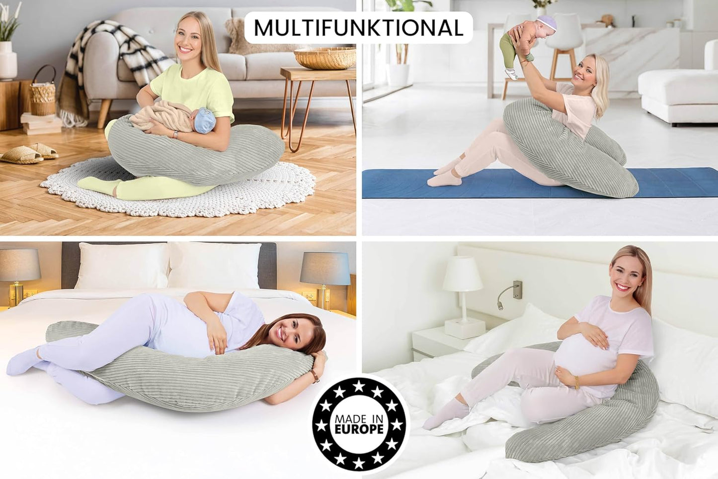XXL Seitenschläfer- und Stillkissen 170 cm, Tauglanz Stillkissen 170 cm
