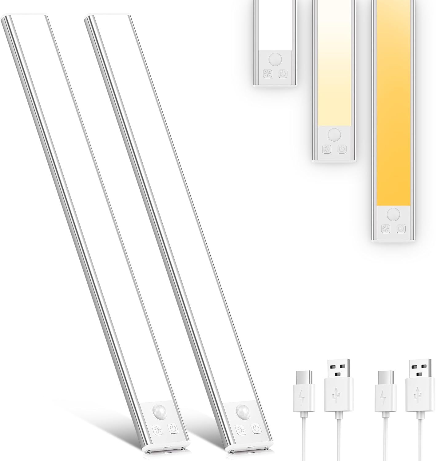 2er-Set LED-Schrankbeleuchtung mit Bewegungsmelder, 3000k/4000k/6500k 41cm*2